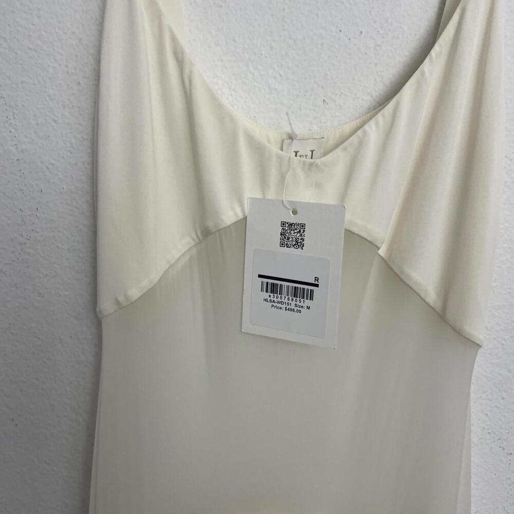 NWT Helsa Sheer Knit Curve Maxi Dress Vanilla  $498 msrp size M - Picture 8 of 11